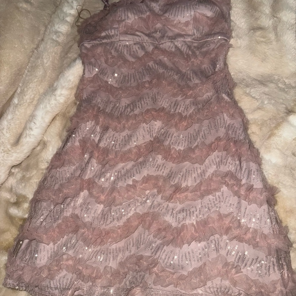 Speechless Mauve Ruffled Mini Dress